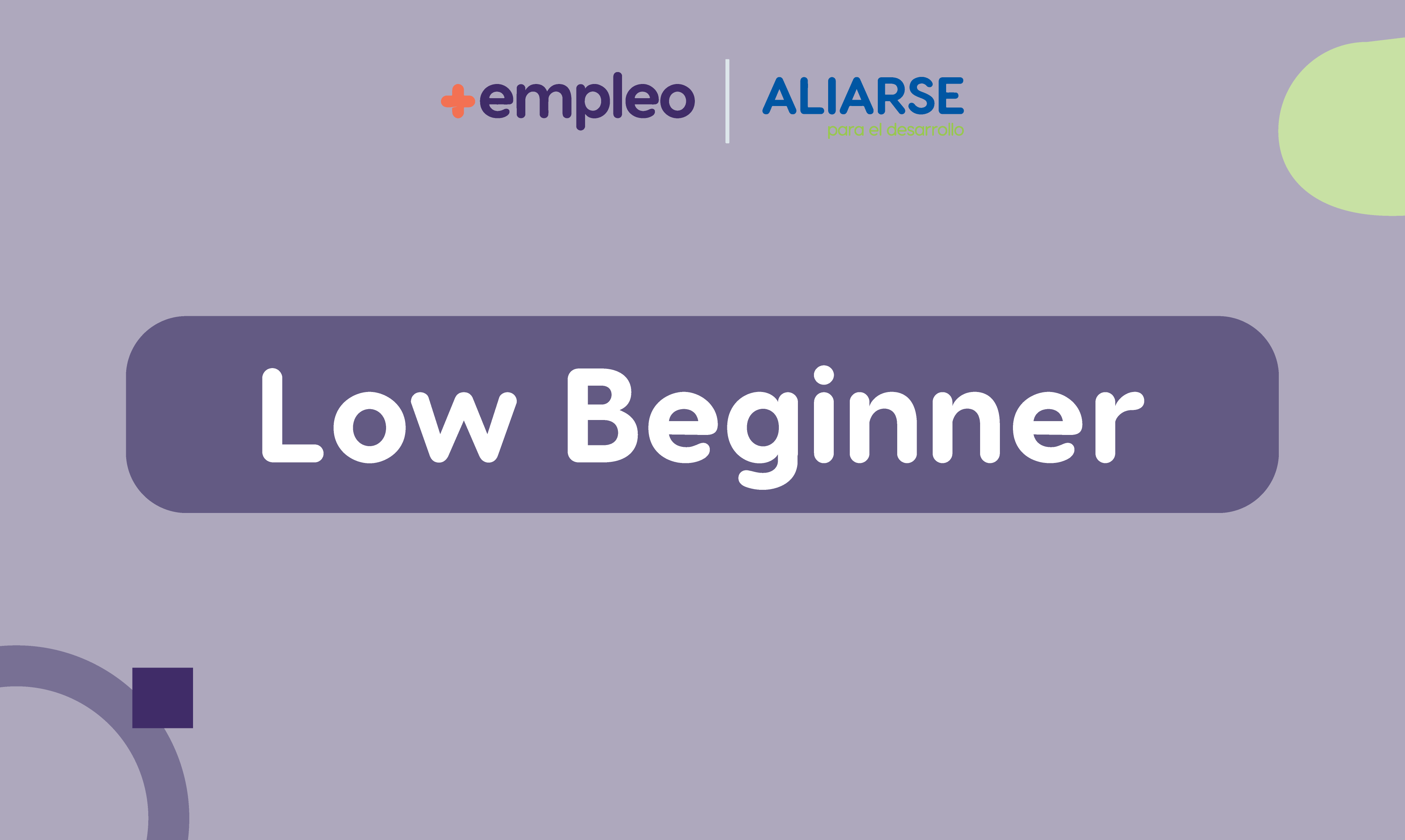 01. Low Beginner - BMF - +Empleo