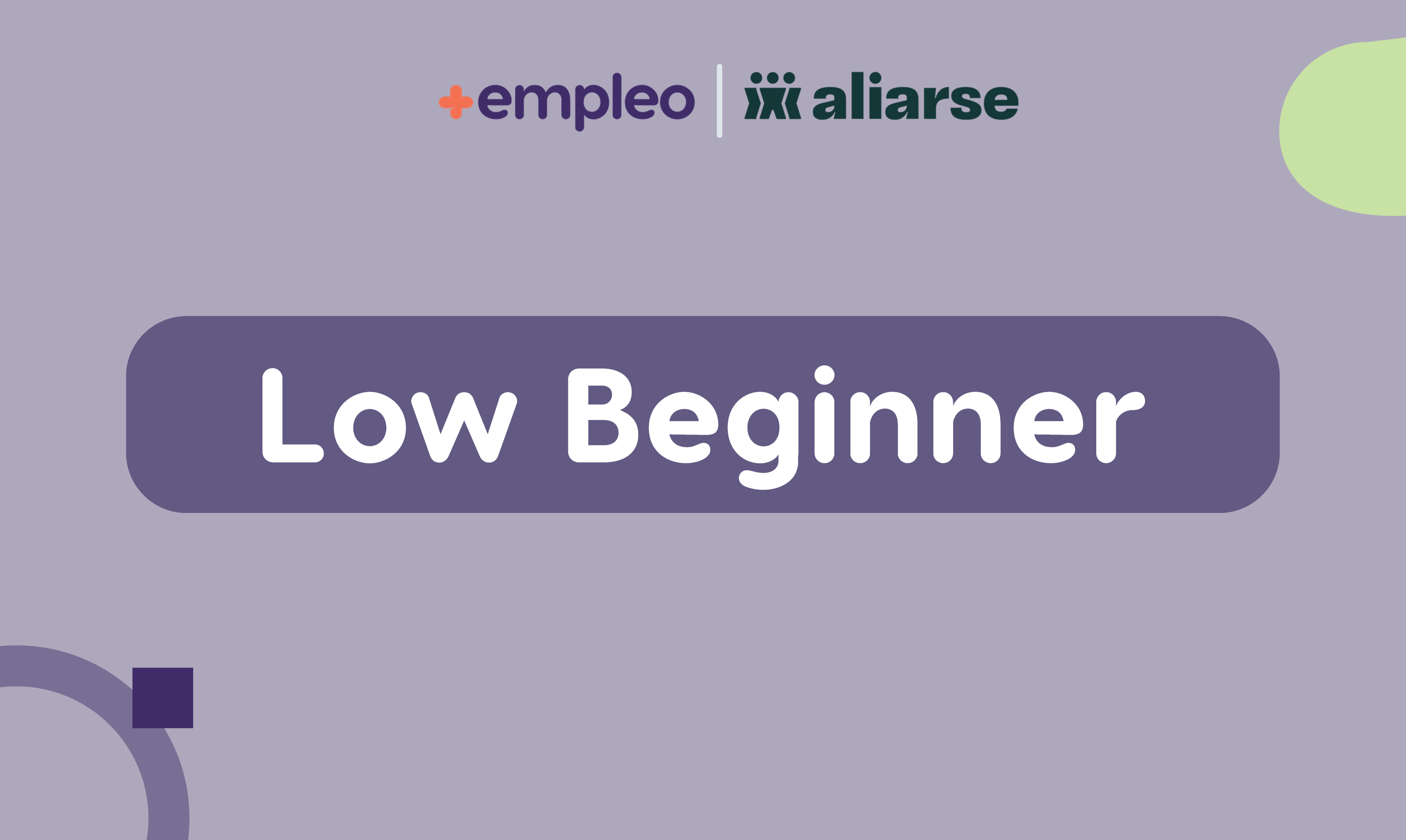 01. Low Beginner - BMF 20HXS - +Empleo