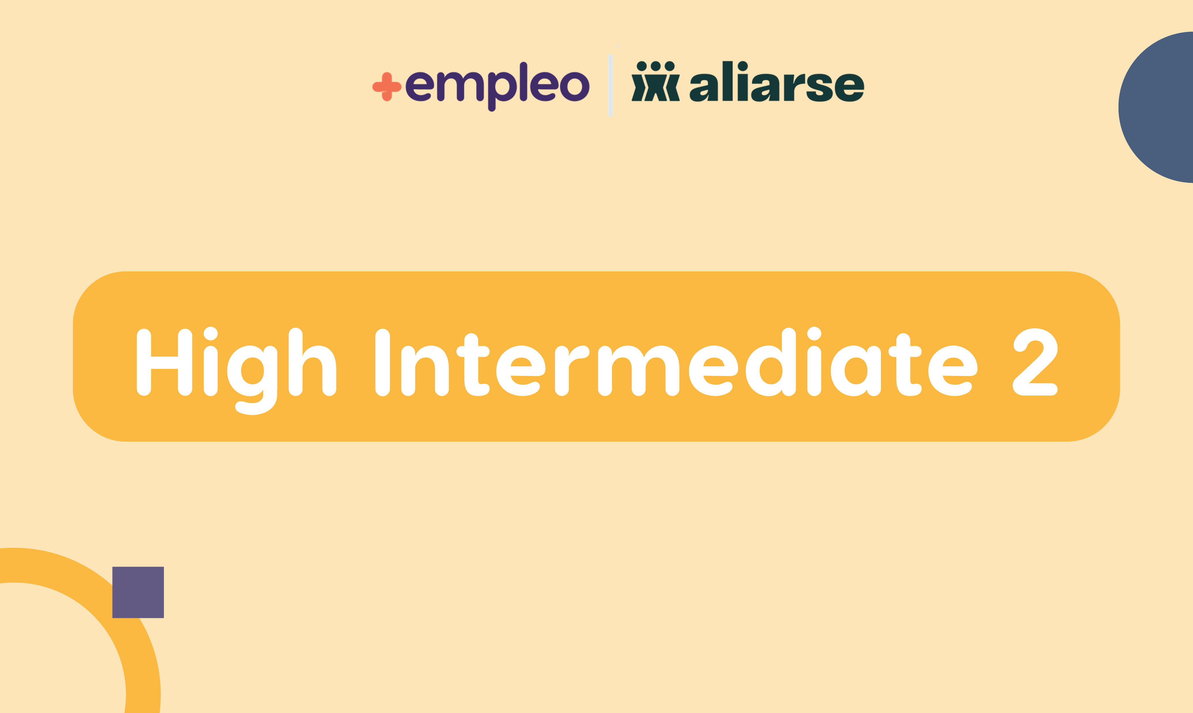 High Intermediate 2 - Group 01 INA Gen1